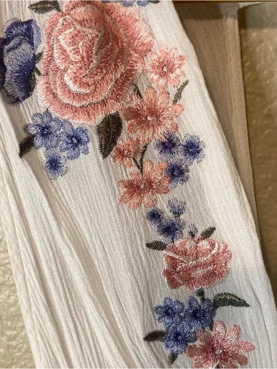 Forever 21 Boho Cottage Core Festival Floral Beachwear Smocked Waist Size Small - Picture 4 of 15